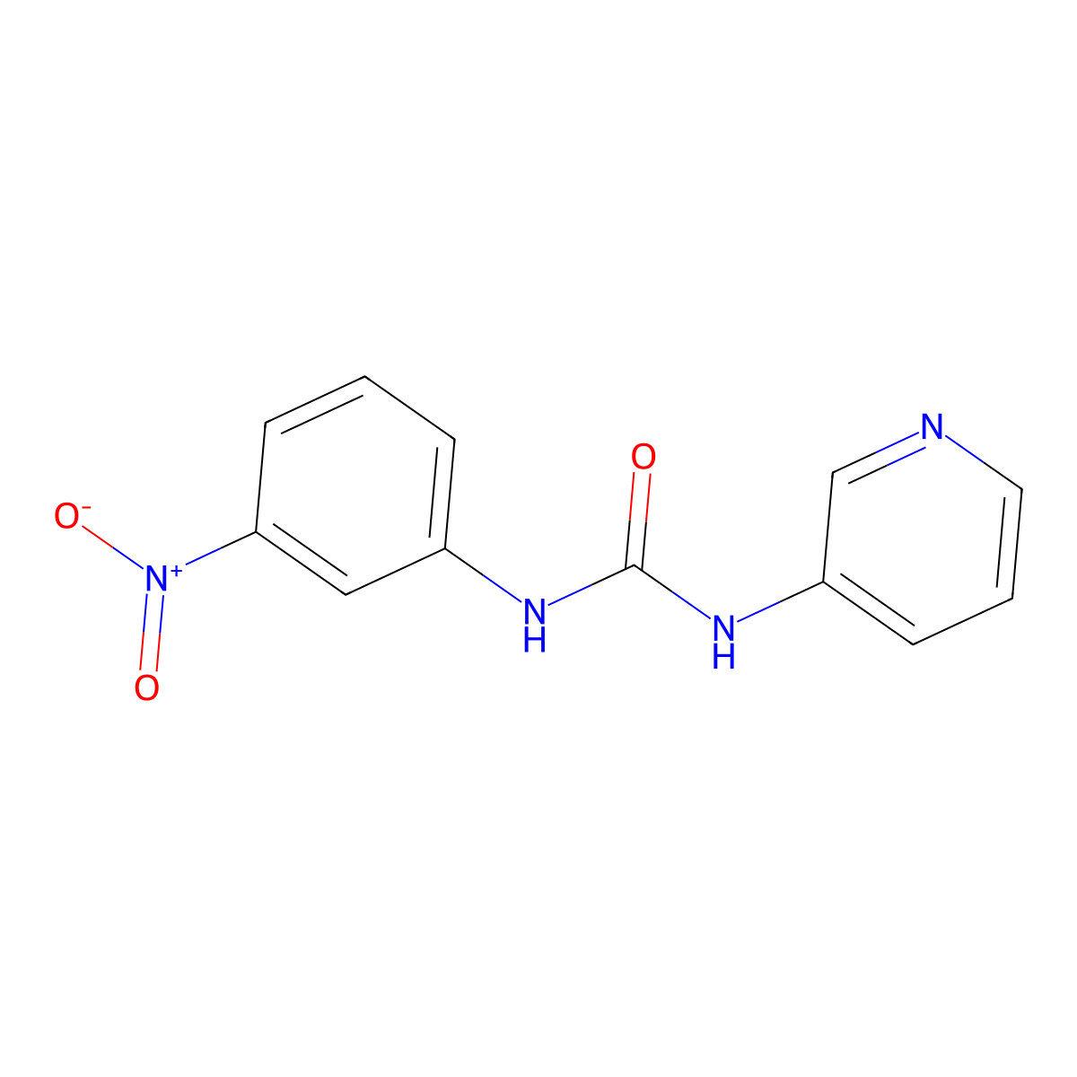 1-(3-Nitrophenyl)-3-pyridin-3-ylurea molecular structure, CAS 13141-84-9