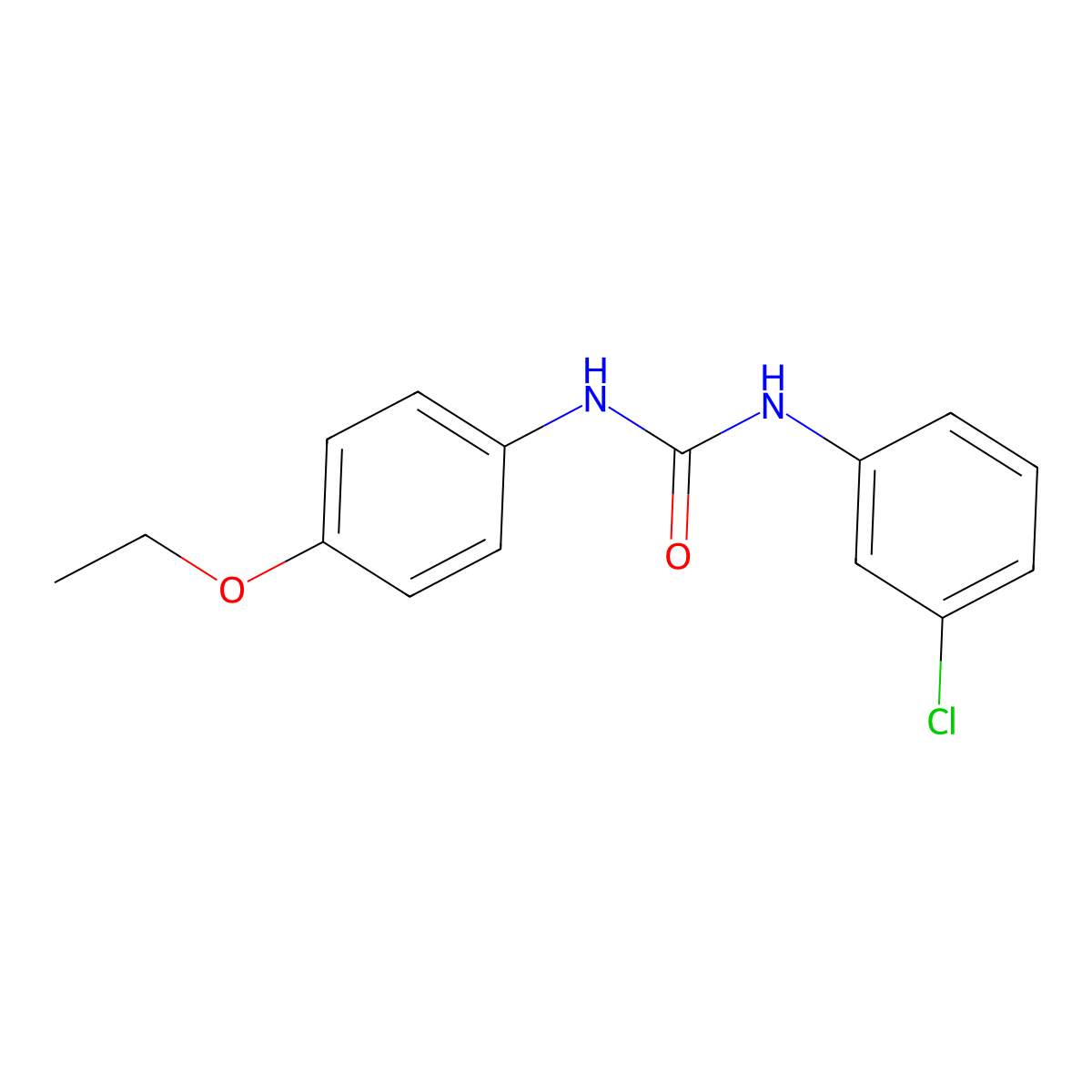 1-(3-Chlorophenyl)-3-(4-ethoxyphenyl)urea molecular structure, CAS 13141-93-0