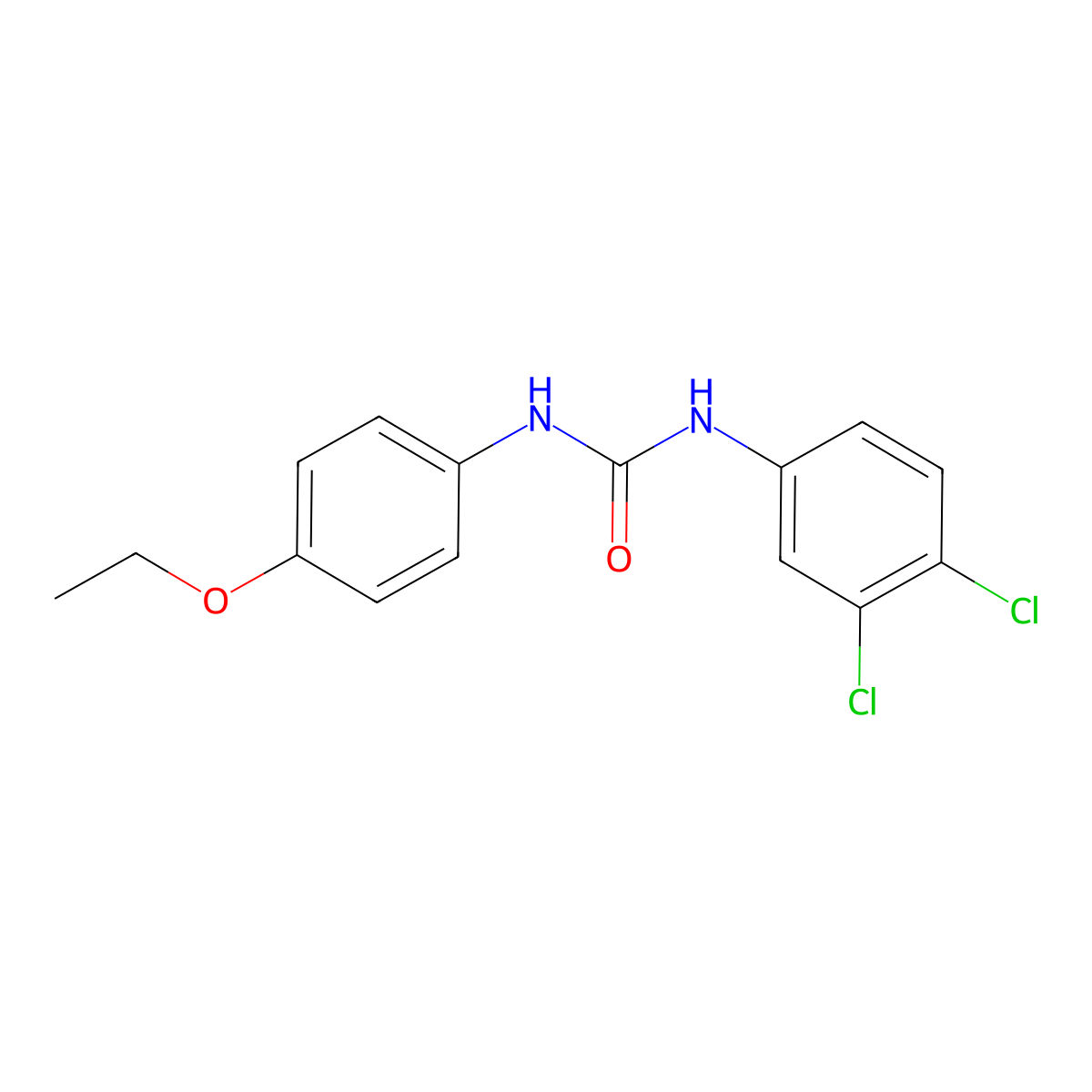 1-(3,4-Dichlorophenyl)-3-(4-ethoxyphenyl)urea molecular structure, CAS 13141-95-2