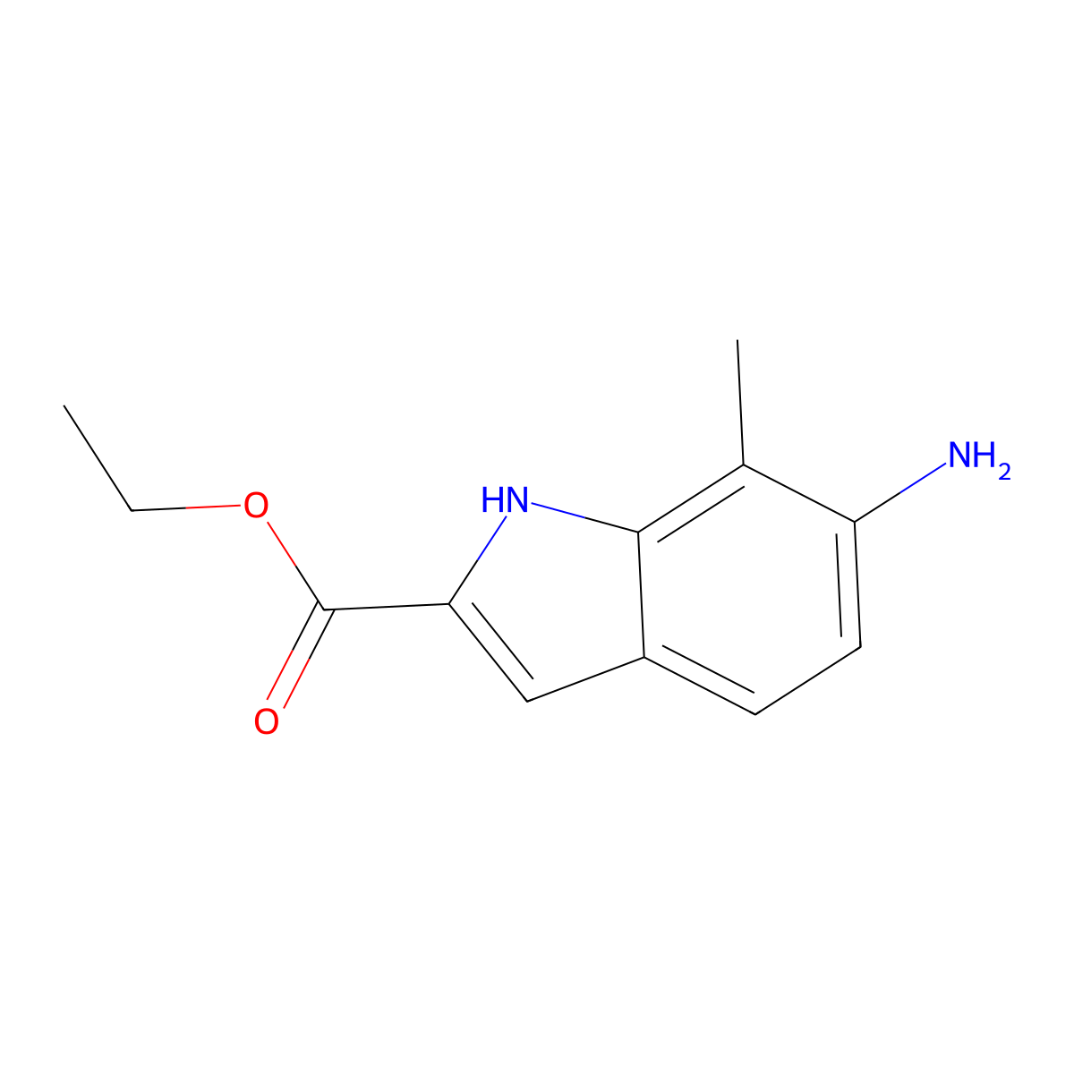 ethyl 6-amino-7-methyl-1H-indole-2-carboxylate molecular structure, CAS 1314128-45-4