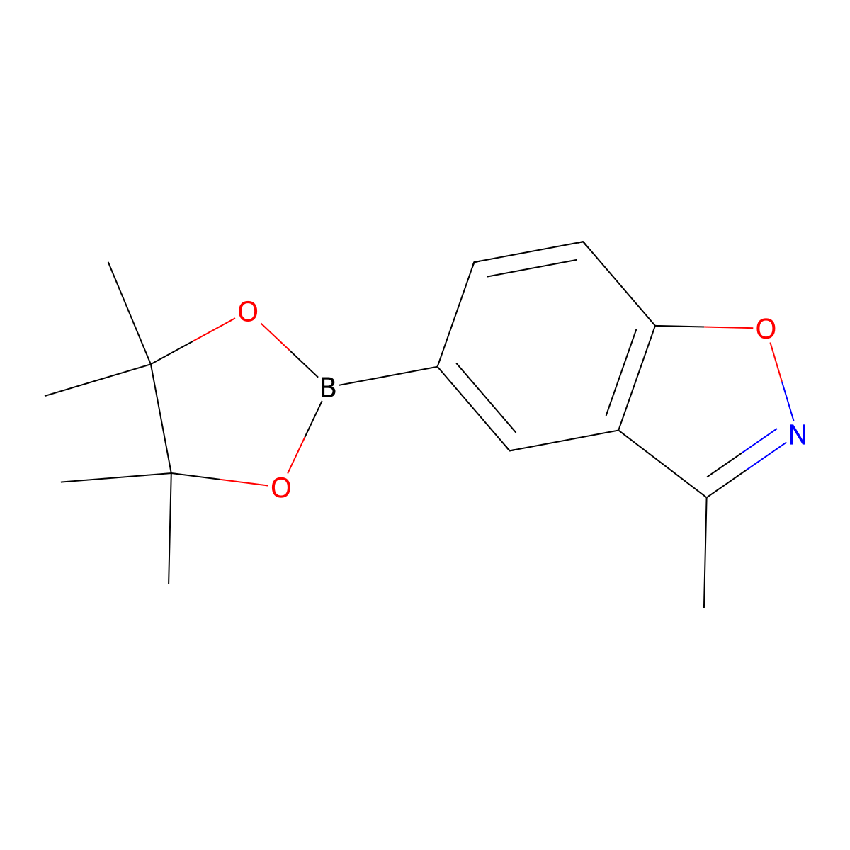 3-Methyl-5-(4,4,5,5-tetramethyl-1,3,2-dioxaborolan-2-YL)benzo[D]isoxazole molecular structure, CAS 1314136-00-9