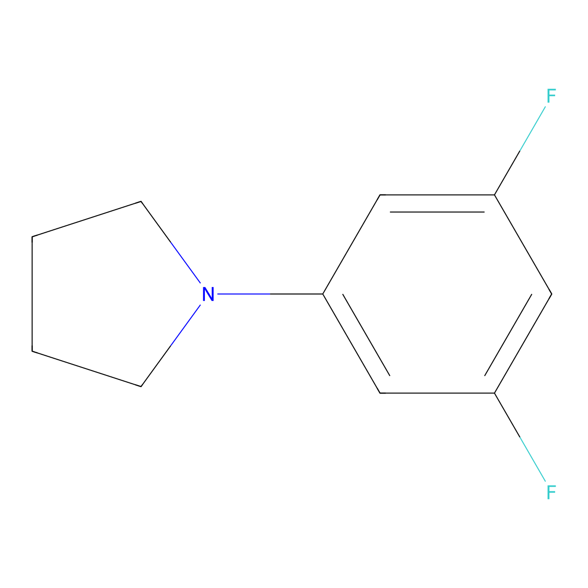 1-(3,5-Difluorophenyl)pyrrolidine molecular structure, CAS 1314137-02-4