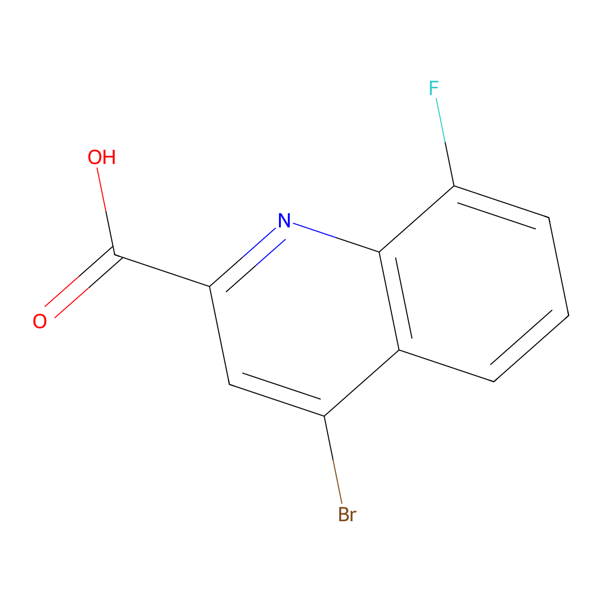 4-Bromo-8-fluoroquinoline-2-carboxylic acid molecular structure, CAS 1314143-31-1