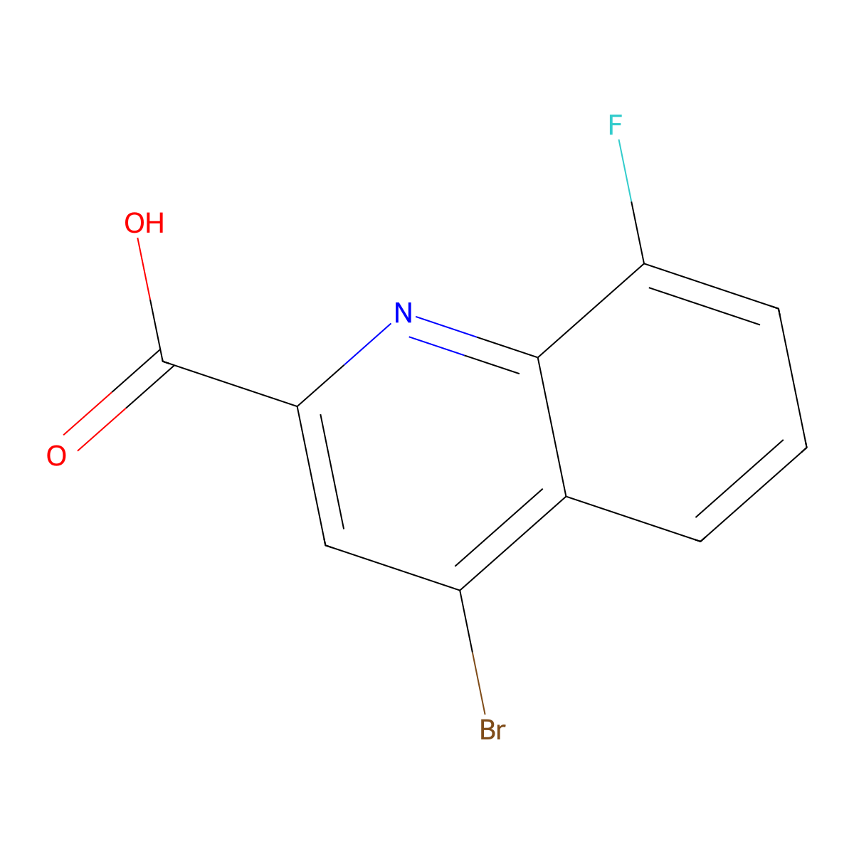 4-Bromo-8-fluoroquinoline-2-carboxylic acid molecular structure, CAS 1314143-31-1
