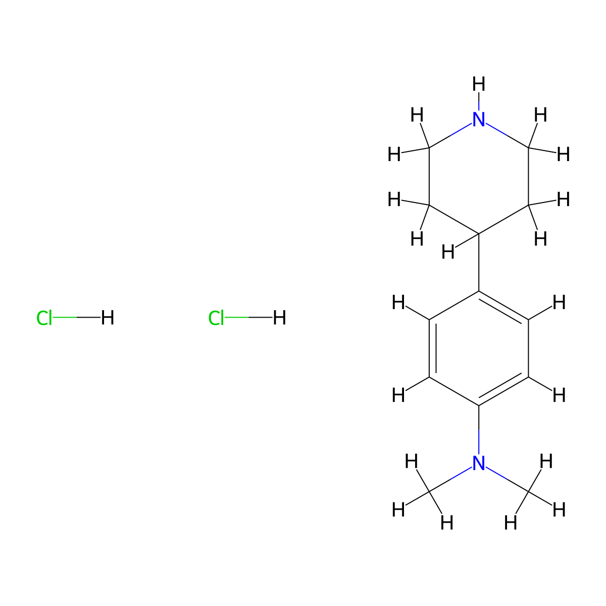 N,N-dimethyl-4-(piperidin-4-yl)aniline dihydrochloride molecular structure, CAS 131416-78-9