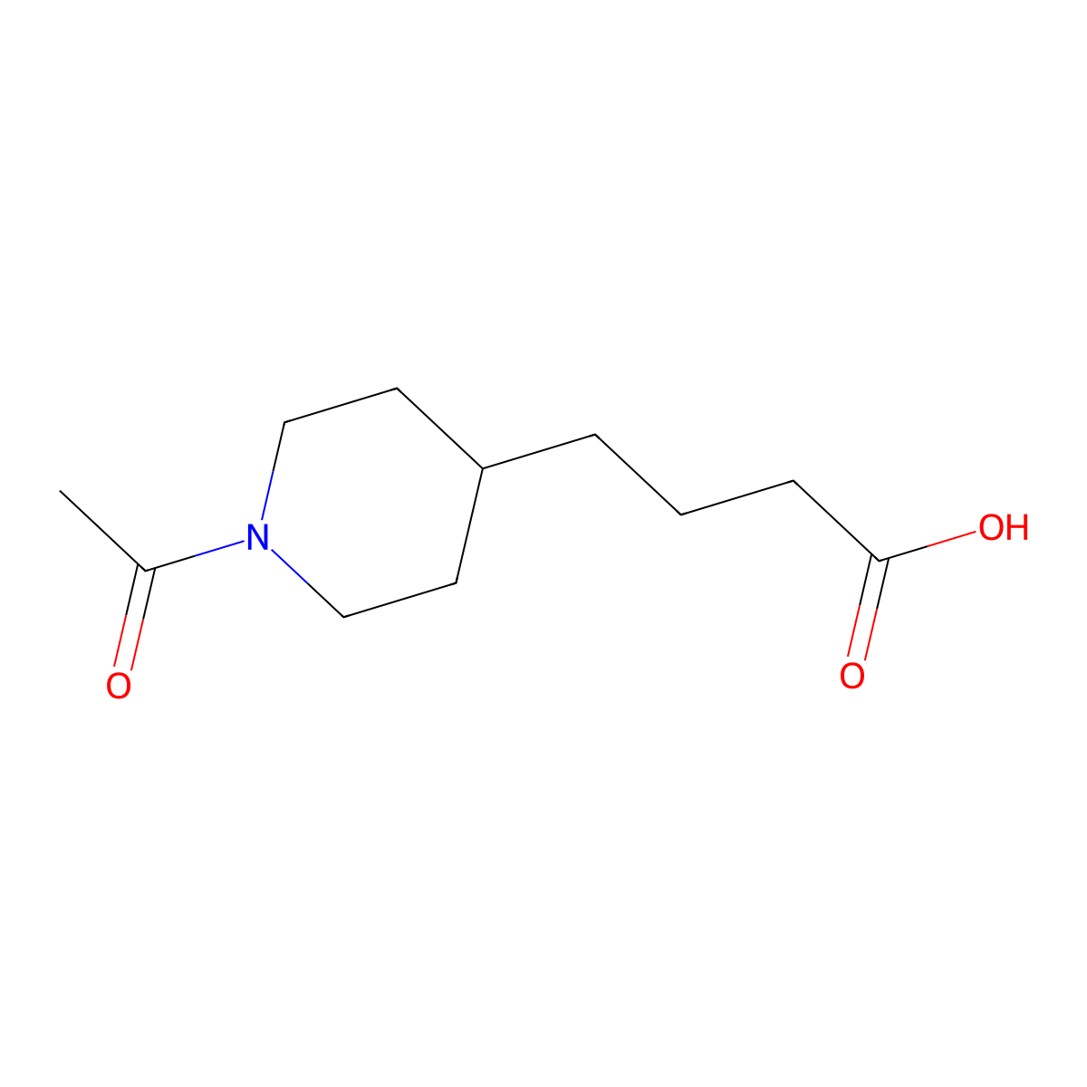 4-(1-Acetyl-4-piperidinyl)butyric acid molecular structure, CAS 131417-53-3