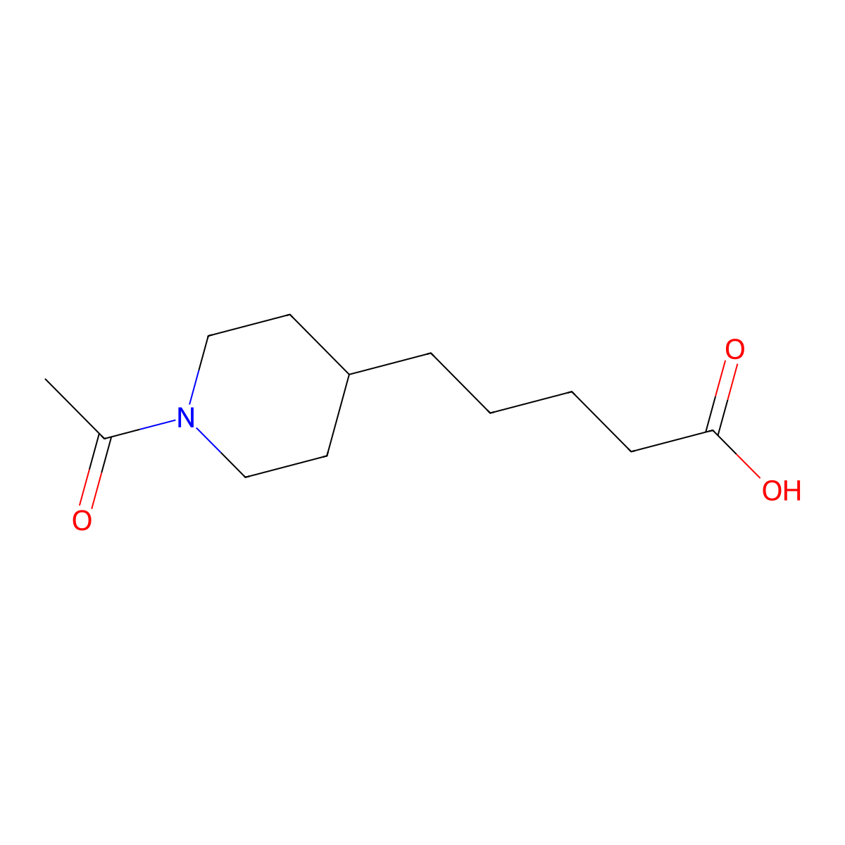 5-(1-Acetylpiperidin-4-yl)pentanoic acid molecular structure, CAS 131417-57-7