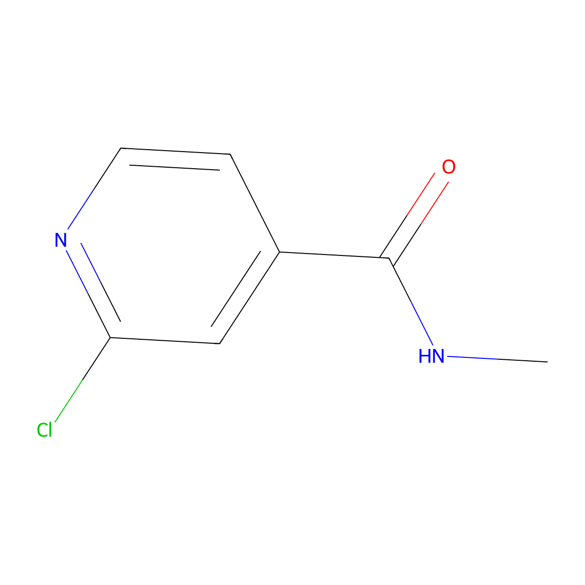 2-chloro-N-methylisonicotinamide molecular structure, CAS 131418-11-6
