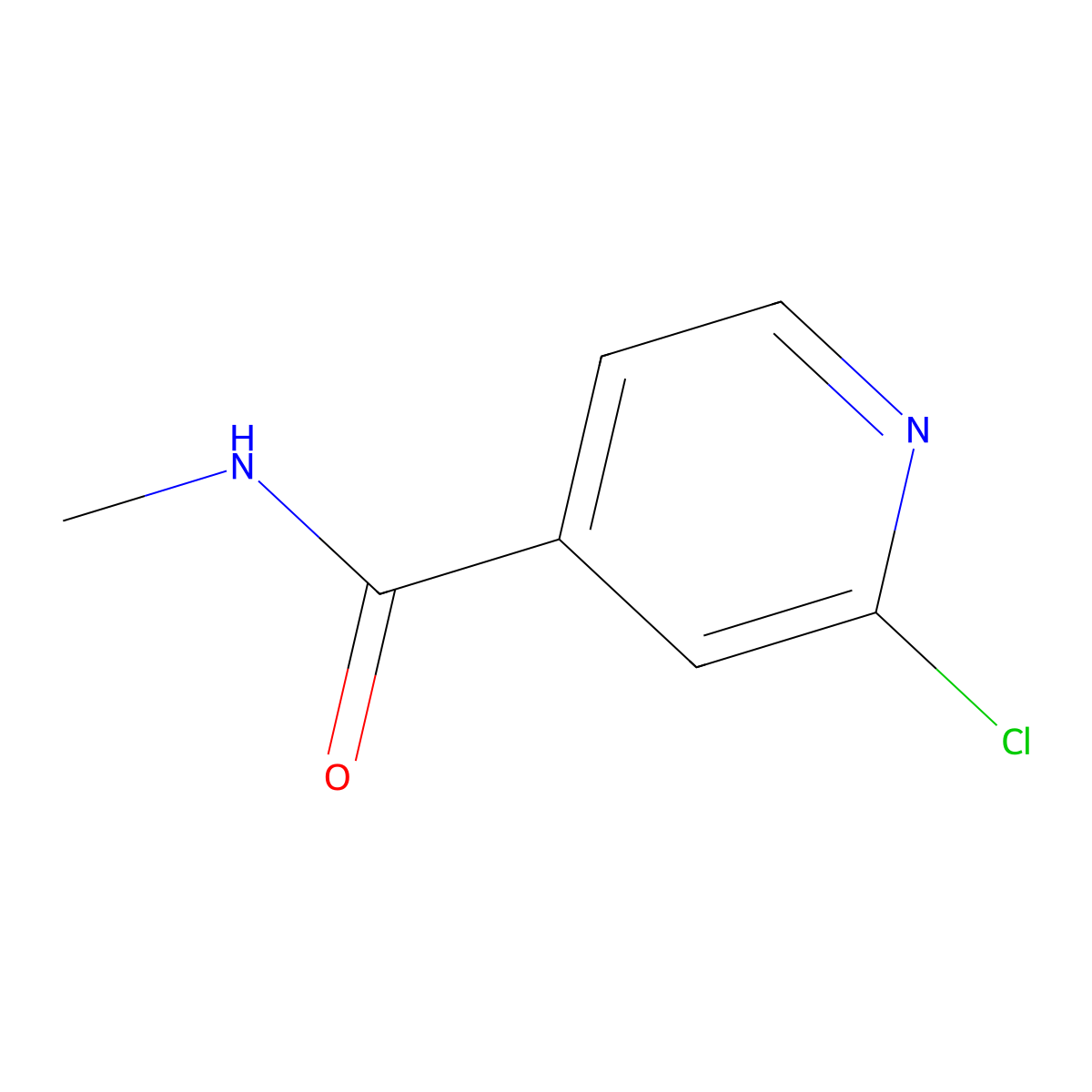 2-chloro-N-methylisonicotinamide molecular structure, CAS 131418-11-6