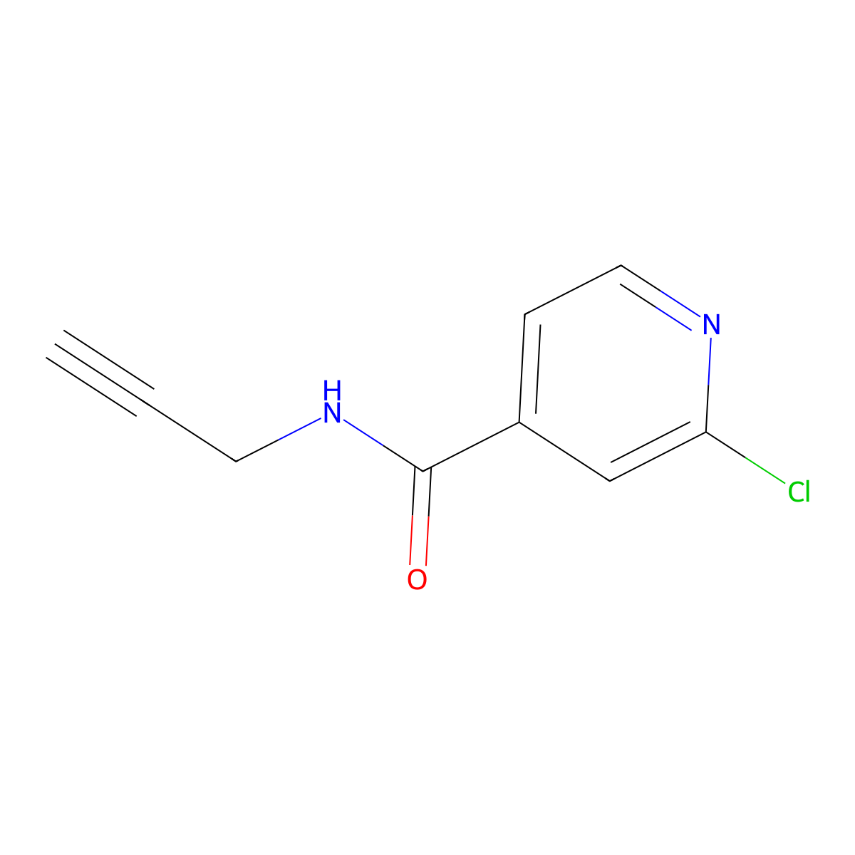 2-Chloro-N-(prop-2-YN-1-YL)pyridine-4-carboxamide molecular structure, CAS 131418-12-7