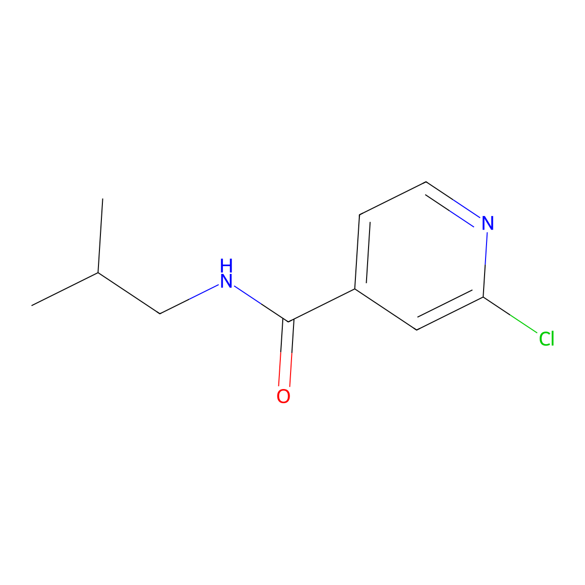 2-Chloro-N-isobutylisonicotinamide molecular structure, CAS 131418-16-1
