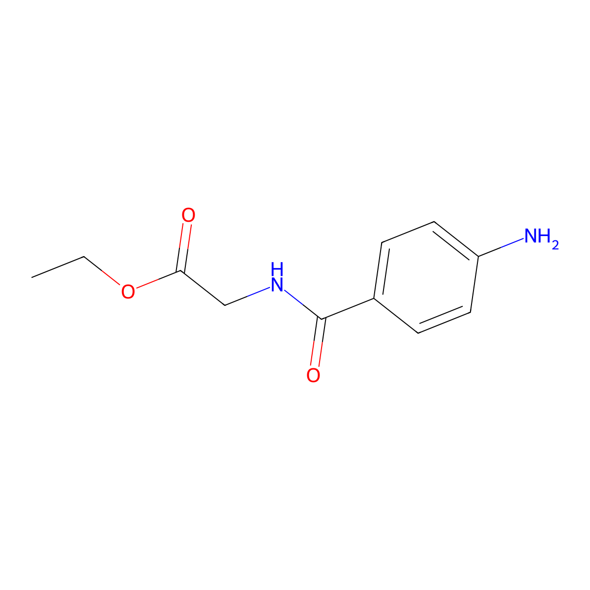 Ethyl 4-aminobenzamidoacetate molecular structure, CAS 131418-84-3