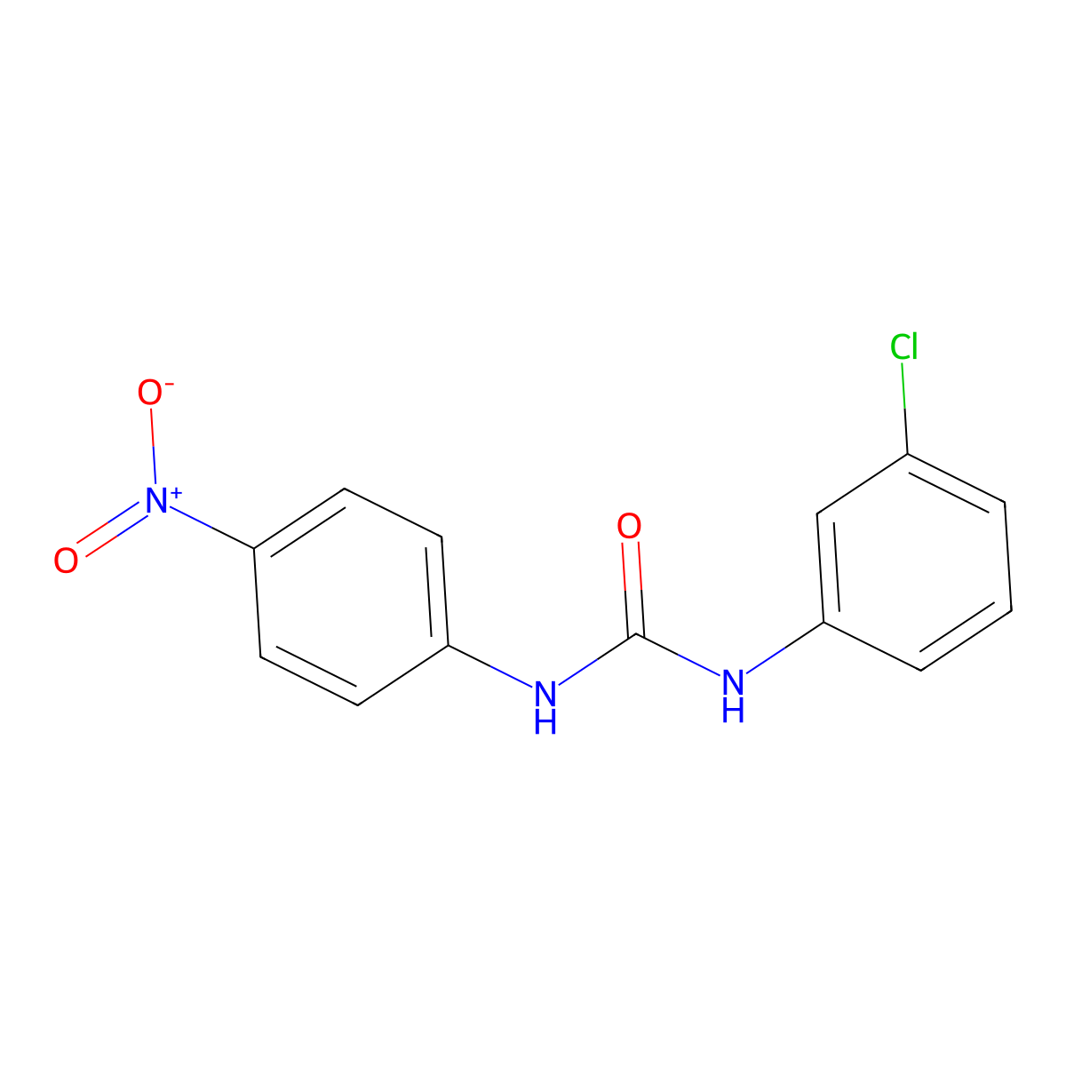 1-(3-Chlorophenyl)-3-(4-nitrophenyl)urea molecular structure, CAS 13142-01-3