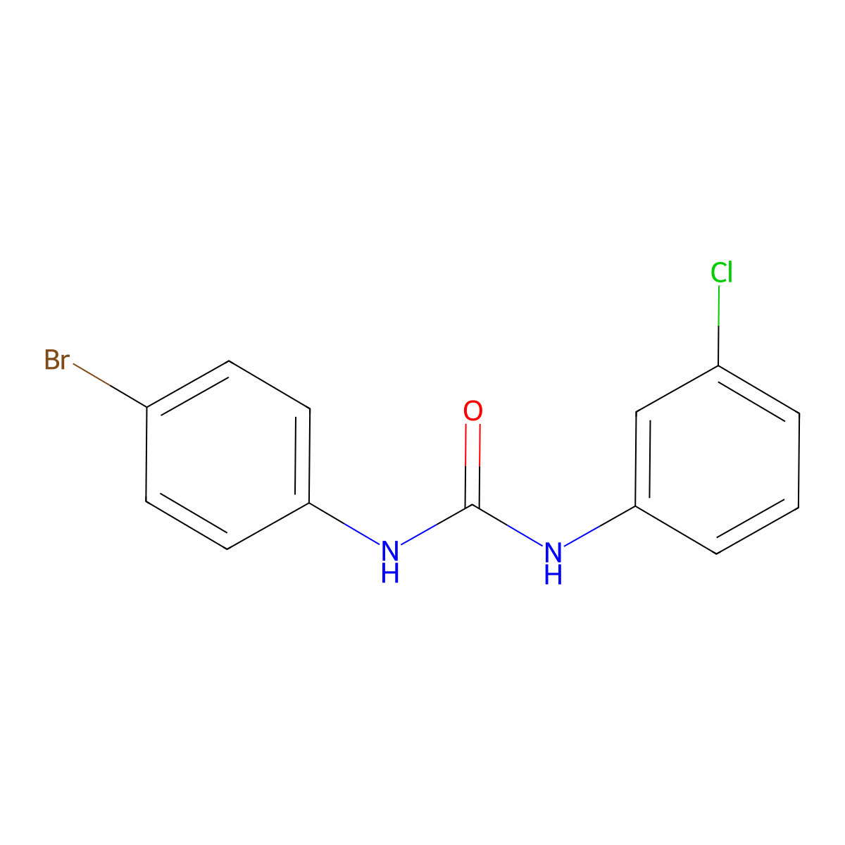 1-(4-Bromophenyl)-3-(3-chlorophenyl)urea molecular structure, CAS 13142-09-1
