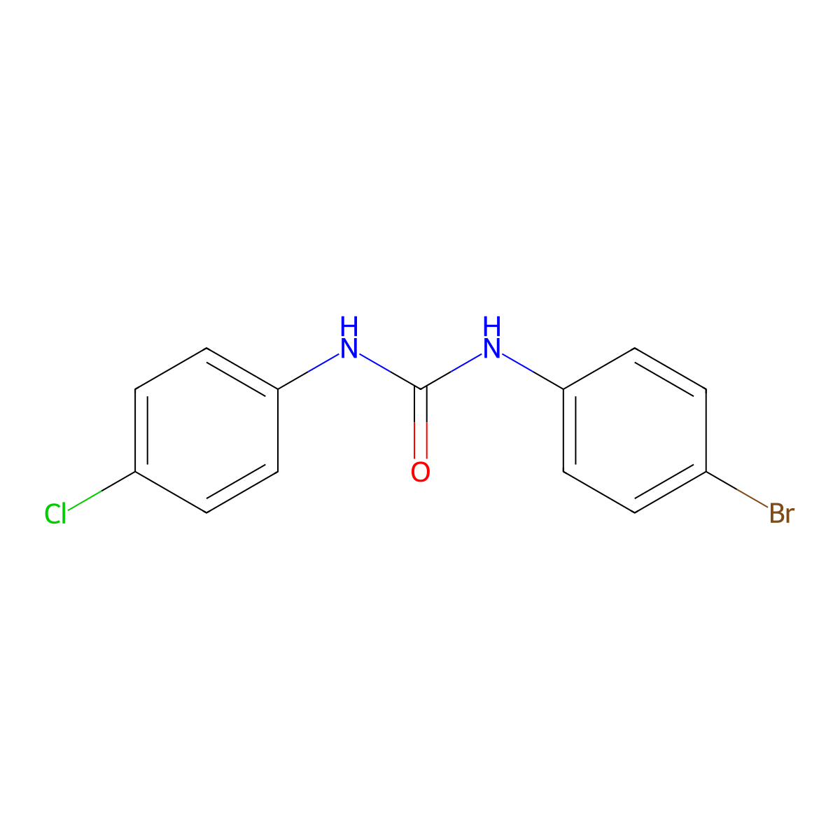 1-(4-Bromophenyl)-3-(4-chlorophenyl)urea molecular structure, CAS 13142-10-4