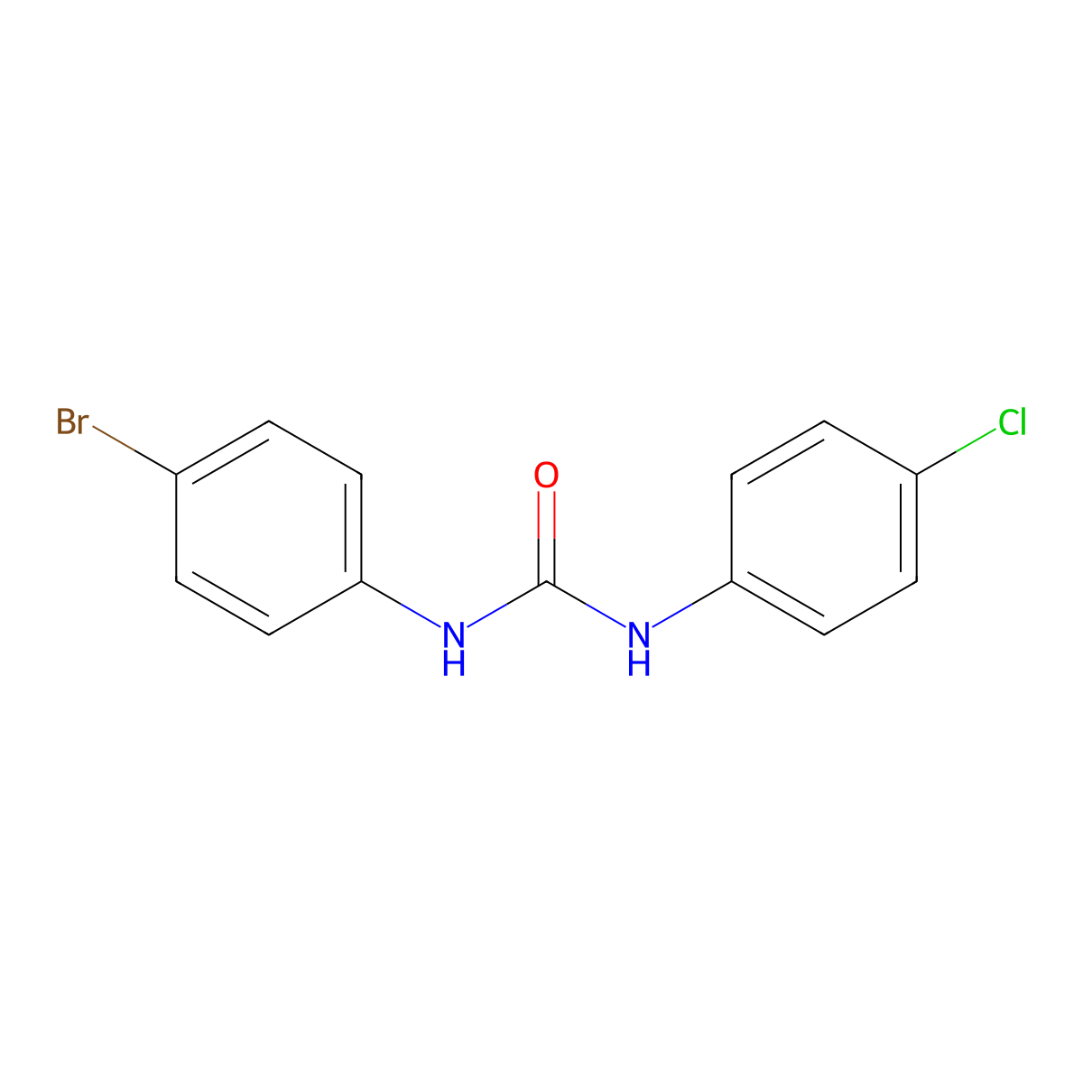 1-(4-Bromophenyl)-3-(4-chlorophenyl)urea molecular structure, CAS 13142-10-4