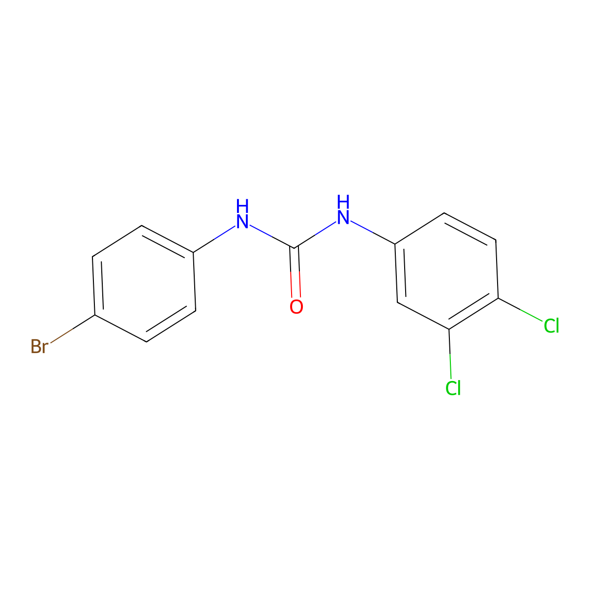 N-(4-Bromophenyl)-N'-(3,4-dichlorophenyl)urea molecular structure, CAS 13142-11-5