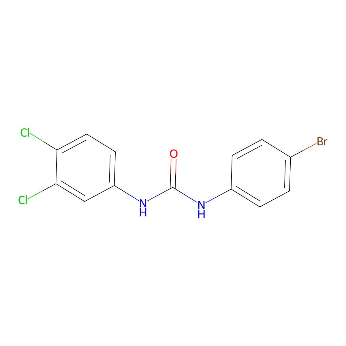 N-(4-Bromophenyl)-N'-(3,4-dichlorophenyl)urea molecular structure, CAS 13142-11-5