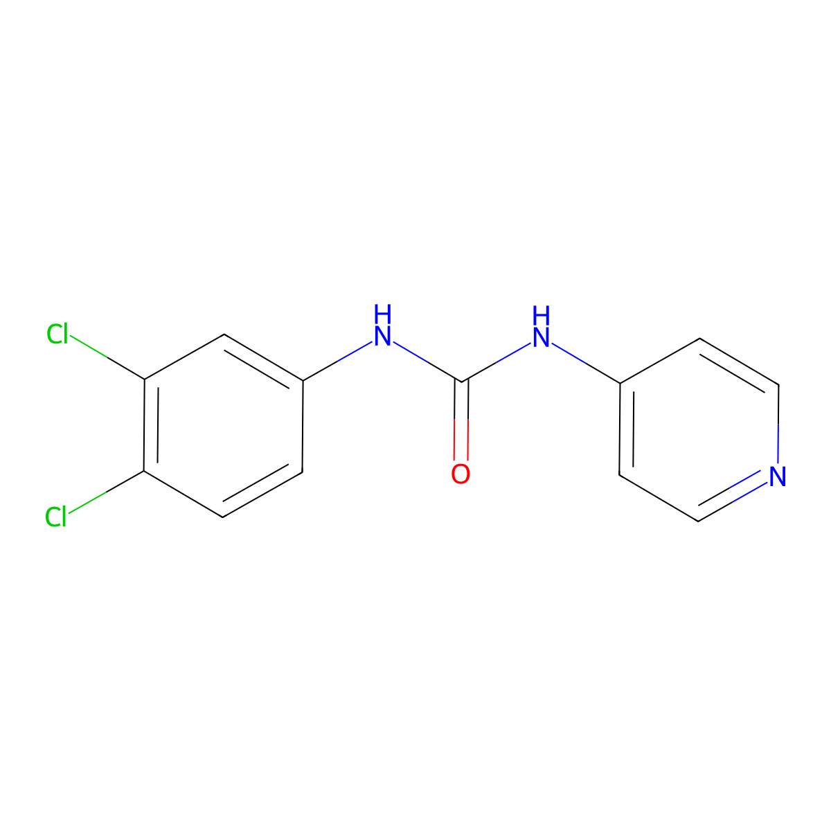 1-(3,4-Dichloro-phenyl)-3-pyridin-4-YL-urea molecular structure, CAS 13142-47-7
