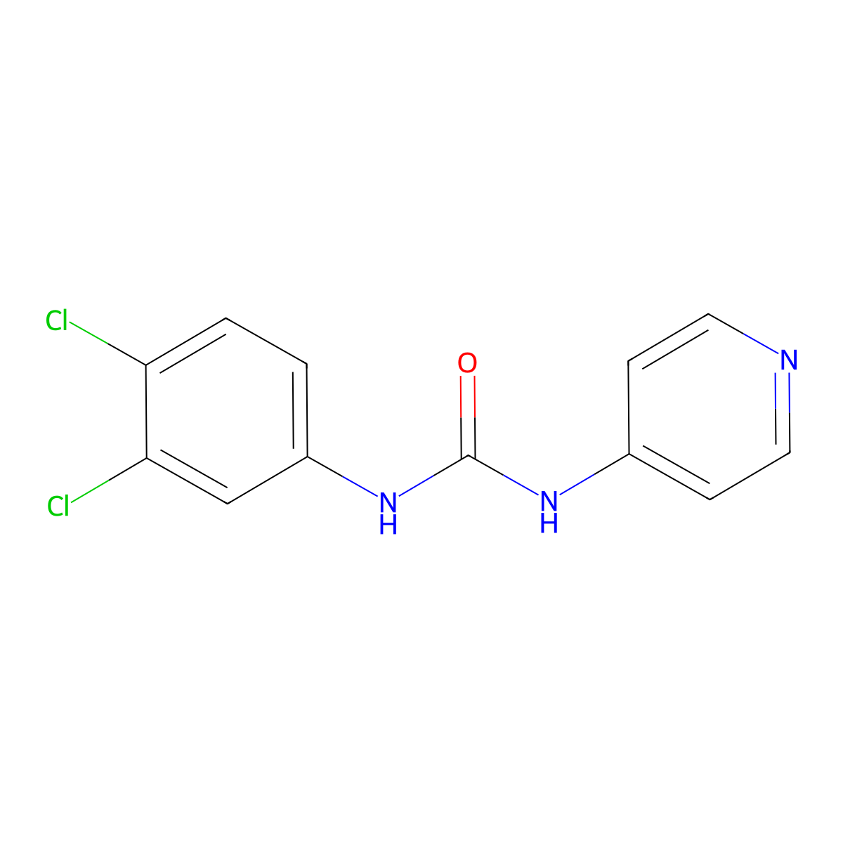 1-(3,4-Dichloro-phenyl)-3-pyridin-4-YL-urea molecular structure, CAS 13142-47-7