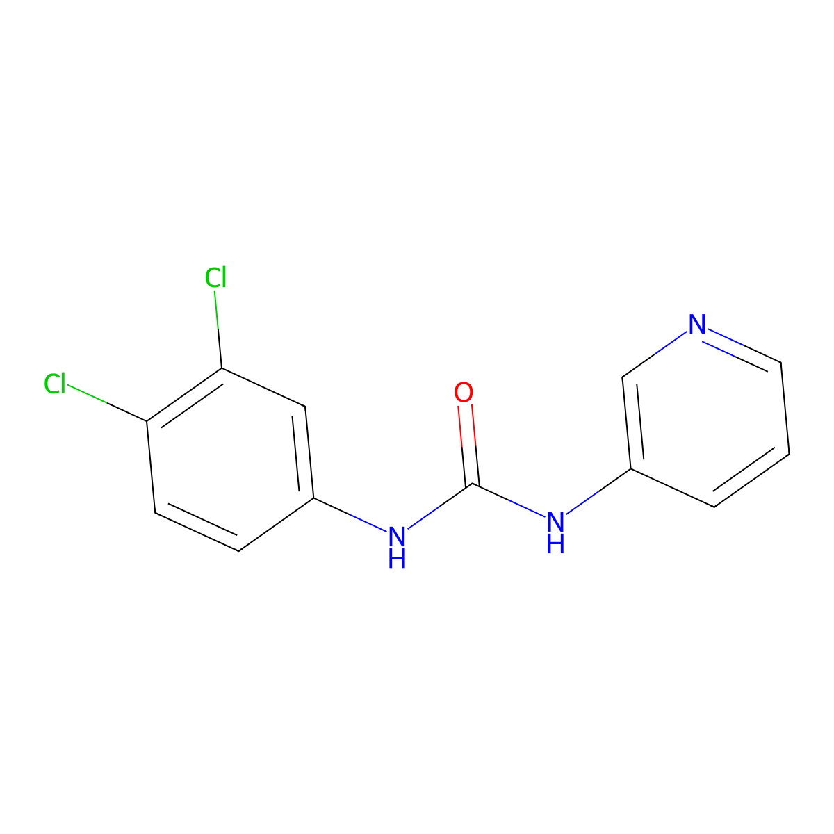 1-(3,4-Dichlorophenyl)-3-pyridin-3-ylurea molecular structure, CAS 13142-48-8