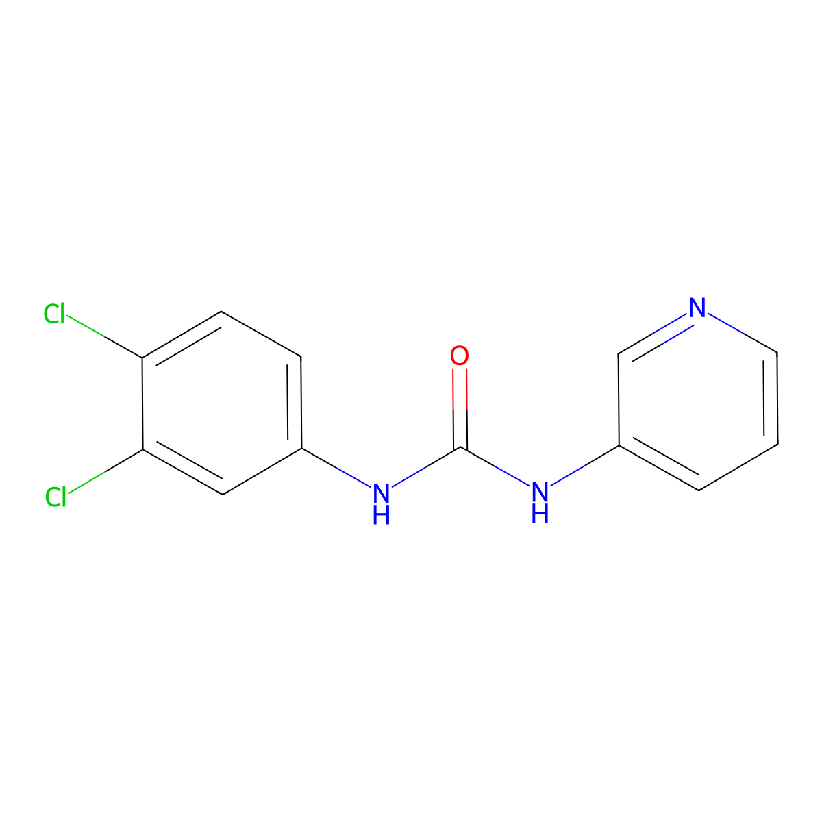 1-(3,4-Dichlorophenyl)-3-pyridin-3-ylurea molecular structure, CAS 13142-48-8