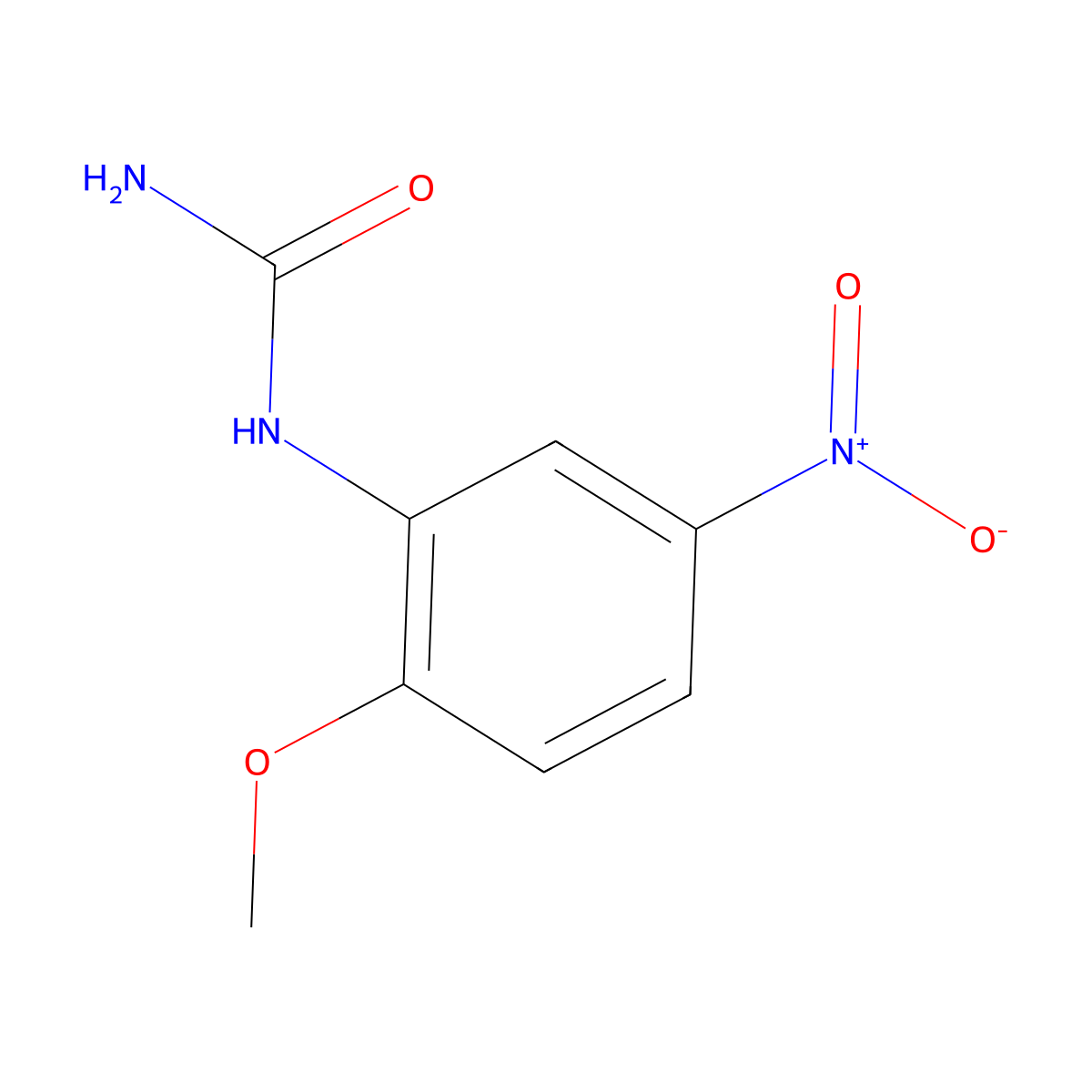 (2-Methoxy-5-nitrophenyl)urea molecular structure, CAS 13142-90-0