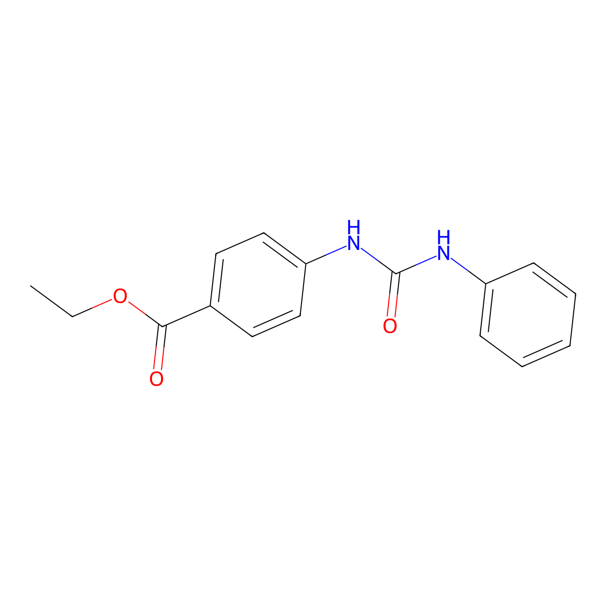 Ethyl 4-(3-phenylureido)benzoate molecular structure, CAS 13142-97-7