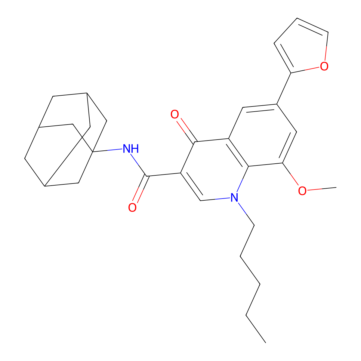 4-Quinolone-3-Carboxamide Furan CB2 Agonist molecular structure, CAS 1314230-75-5