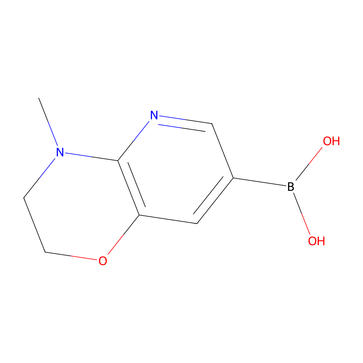 (4-Methyl-3,4-dihydro-2H-pyrido[3,2-b][1,4]oxazin-7-yl)boronic acid molecular structure, CAS 1314239-17-2