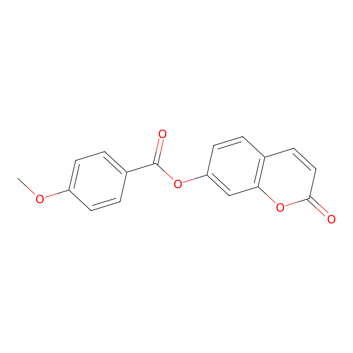 2-oxo-2H-chromen-7-yl 4-methoxybenzoate molecular structure, CAS 131425-62-2