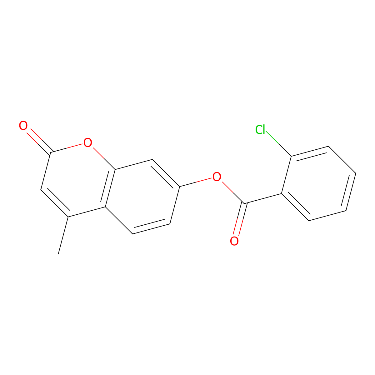4-methyl-2-oxo-2H-chromen-7-yl 2-chlorobenzoate molecular structure, CAS 131425-63-3
