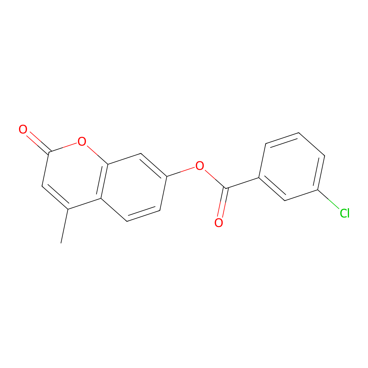 4-methyl-2-oxo-2H-chromen-7-yl 3-chlorobenzoate molecular structure, CAS 131425-64-4