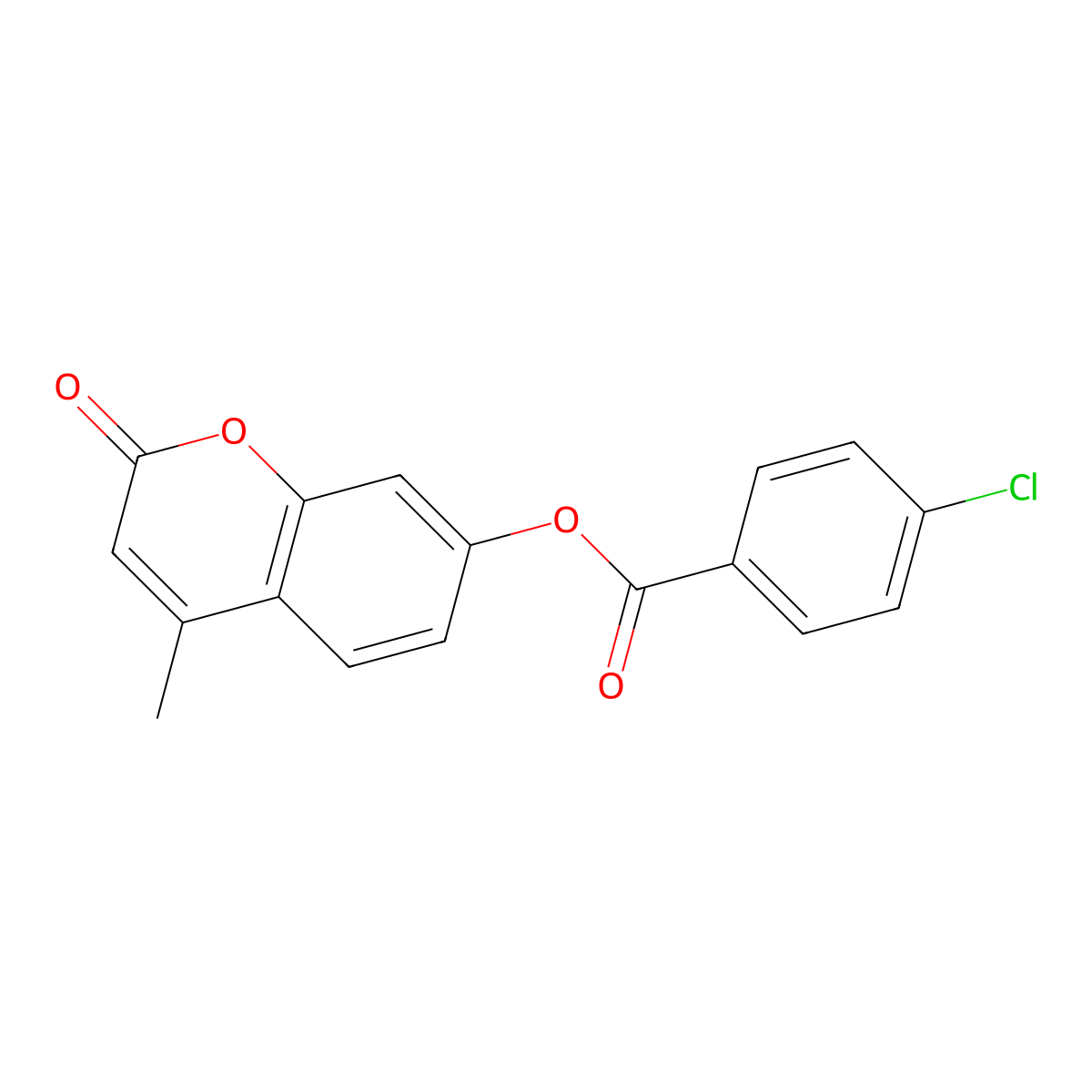4-methyl-2-oxo-2H-chromen-7-yl 4-chlorobenzoate molecular structure, CAS 131425-65-5