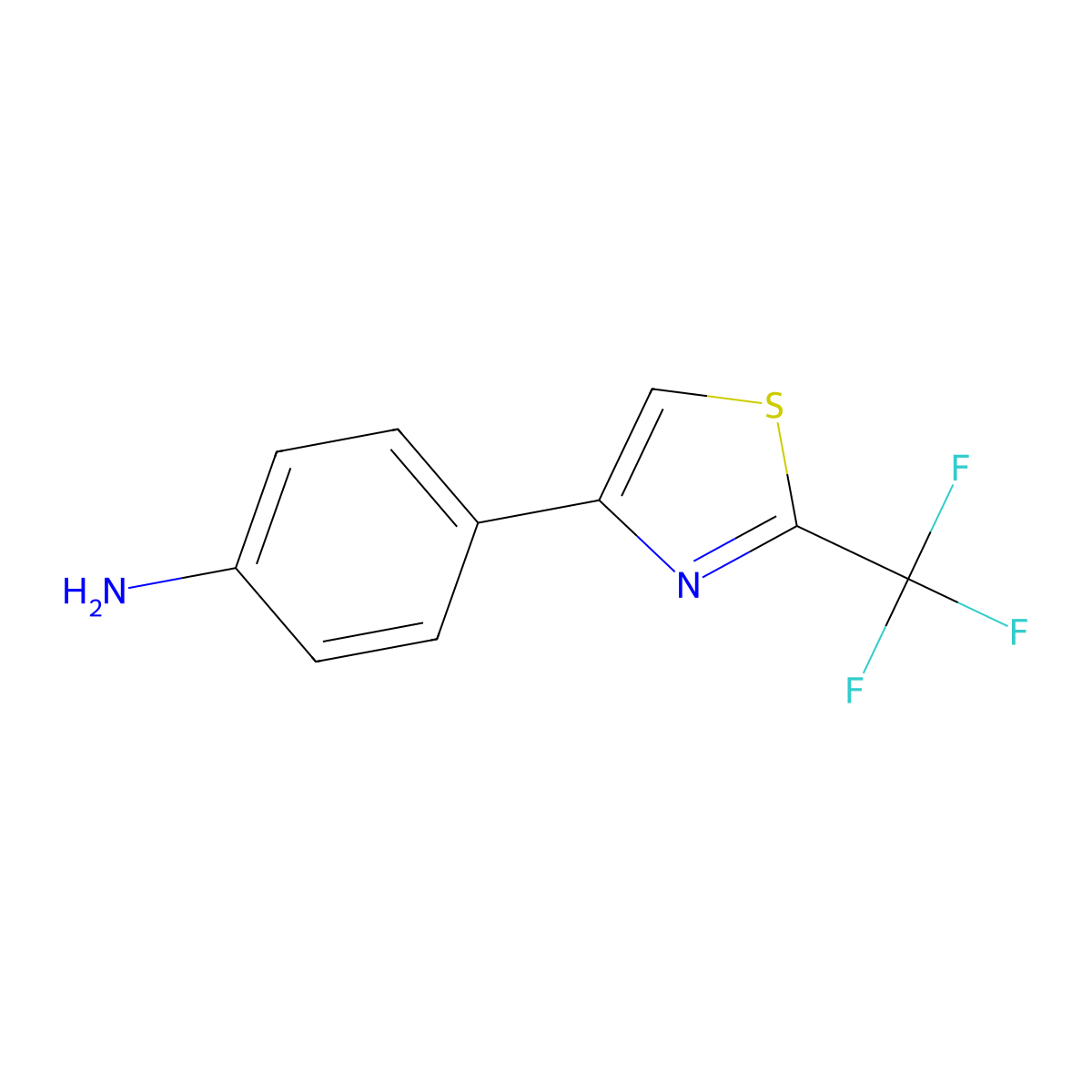 4-[2-(Trifluoromethyl)-1,3-thiazol-4-yl]aniline molecular structure, CAS 1314250-40-2