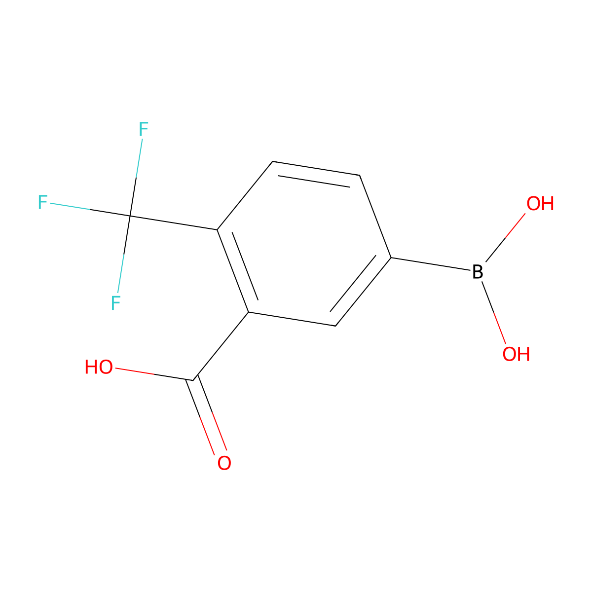 5-(Dihydroxyboranyl)-2-(trifluoromethyl)benzoic acid molecular structure, CAS 1314264-54-4