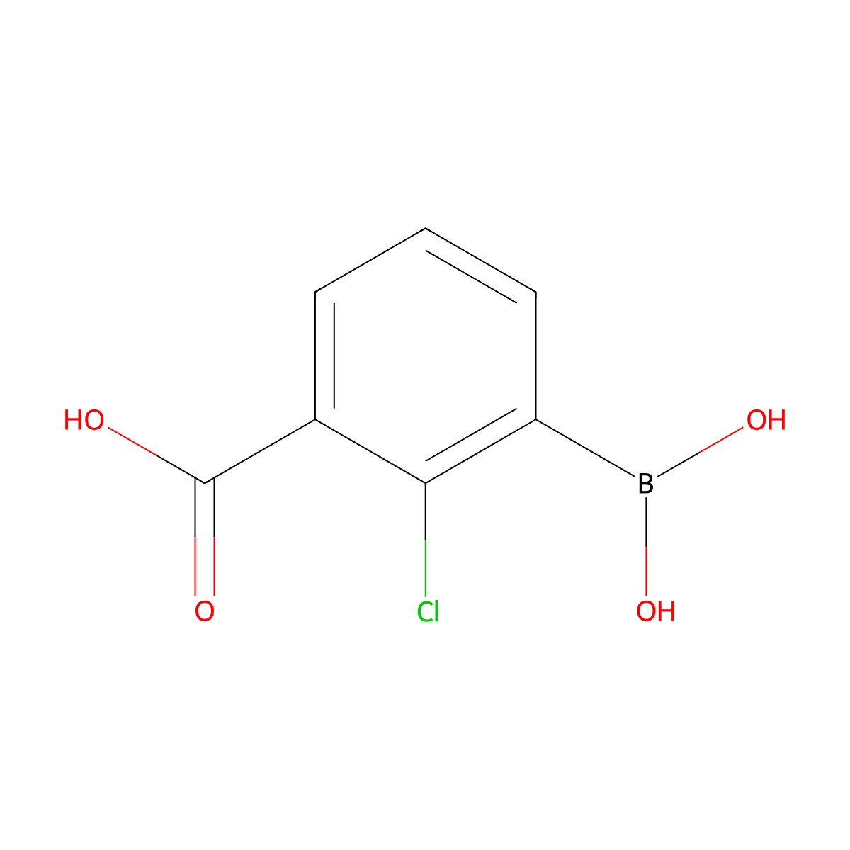 3-Borono-2-chlorobenzoic acid molecular structure, CAS 1314264-58-8