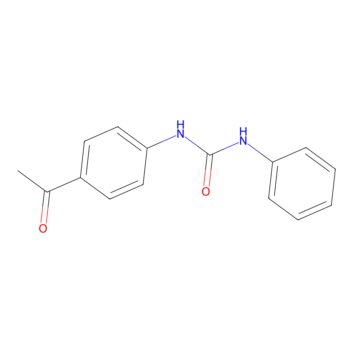 N-(4-acetylphenyl)-N'-phenylurea molecular structure, CAS 13143-03-8