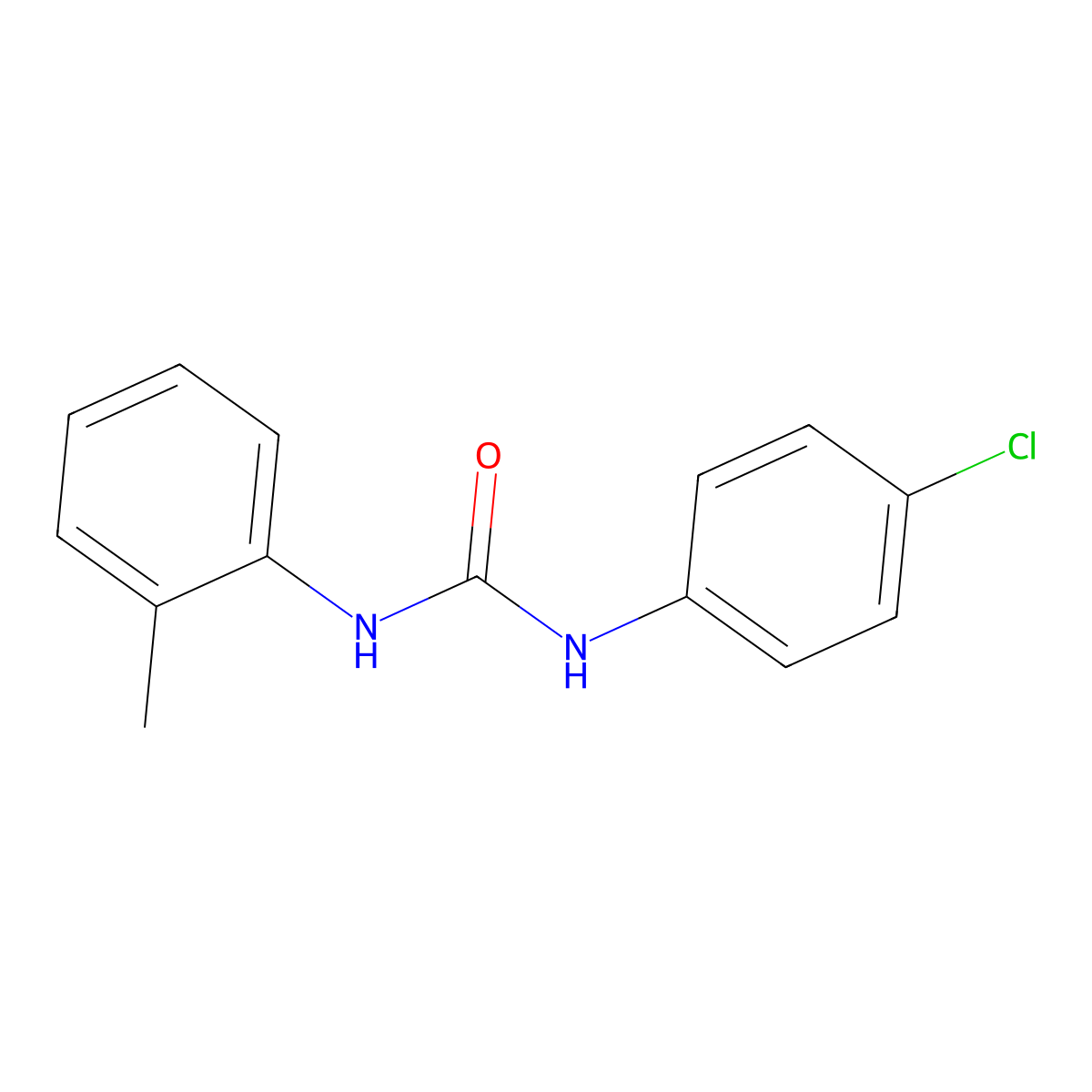 N-(4-Chlorophenyl)-N'-(2-methylphenyl)urea molecular structure, CAS 13143-22-1