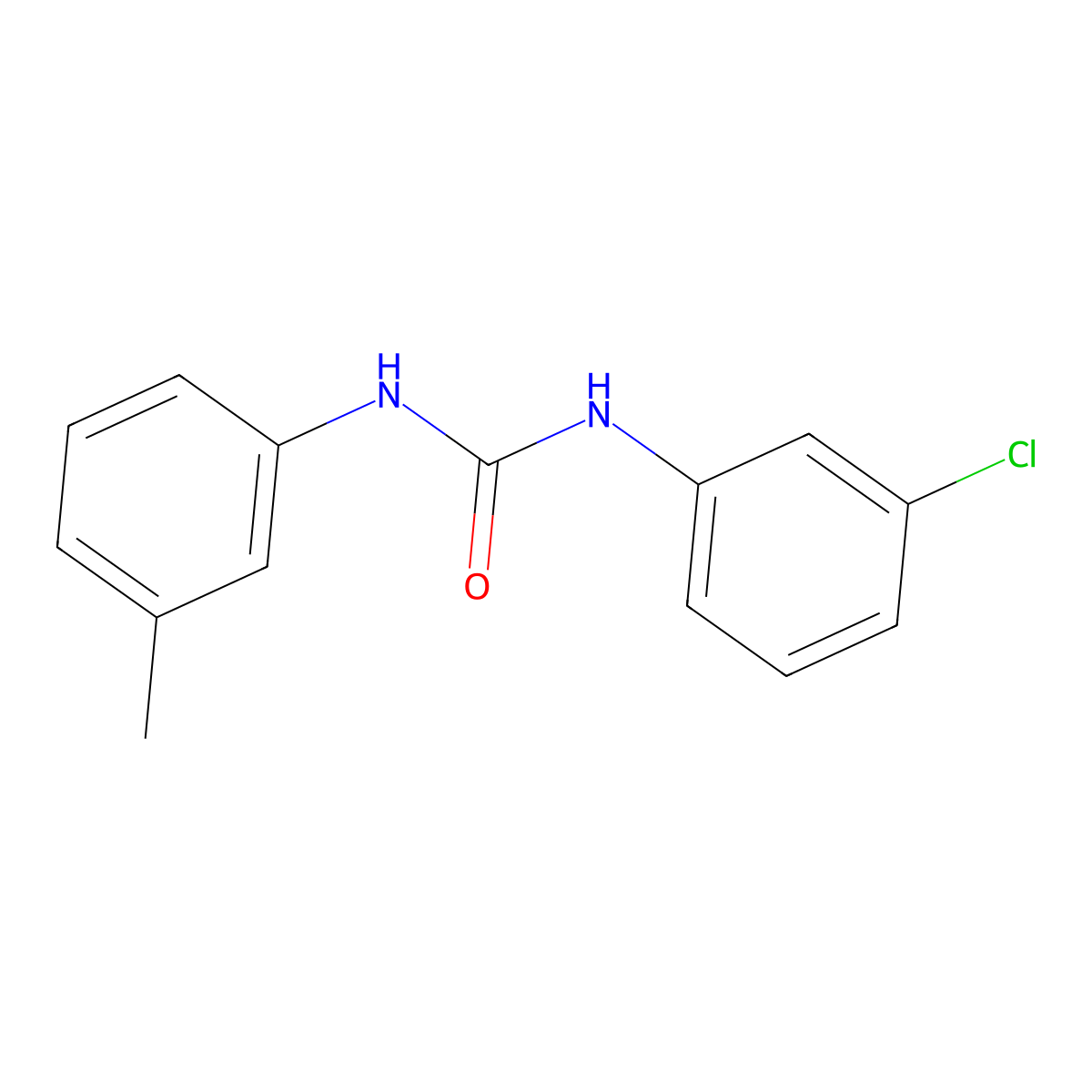 1-(3-Chlorophenyl)-3-(3-methylphenyl)urea molecular structure, CAS 13143-35-6