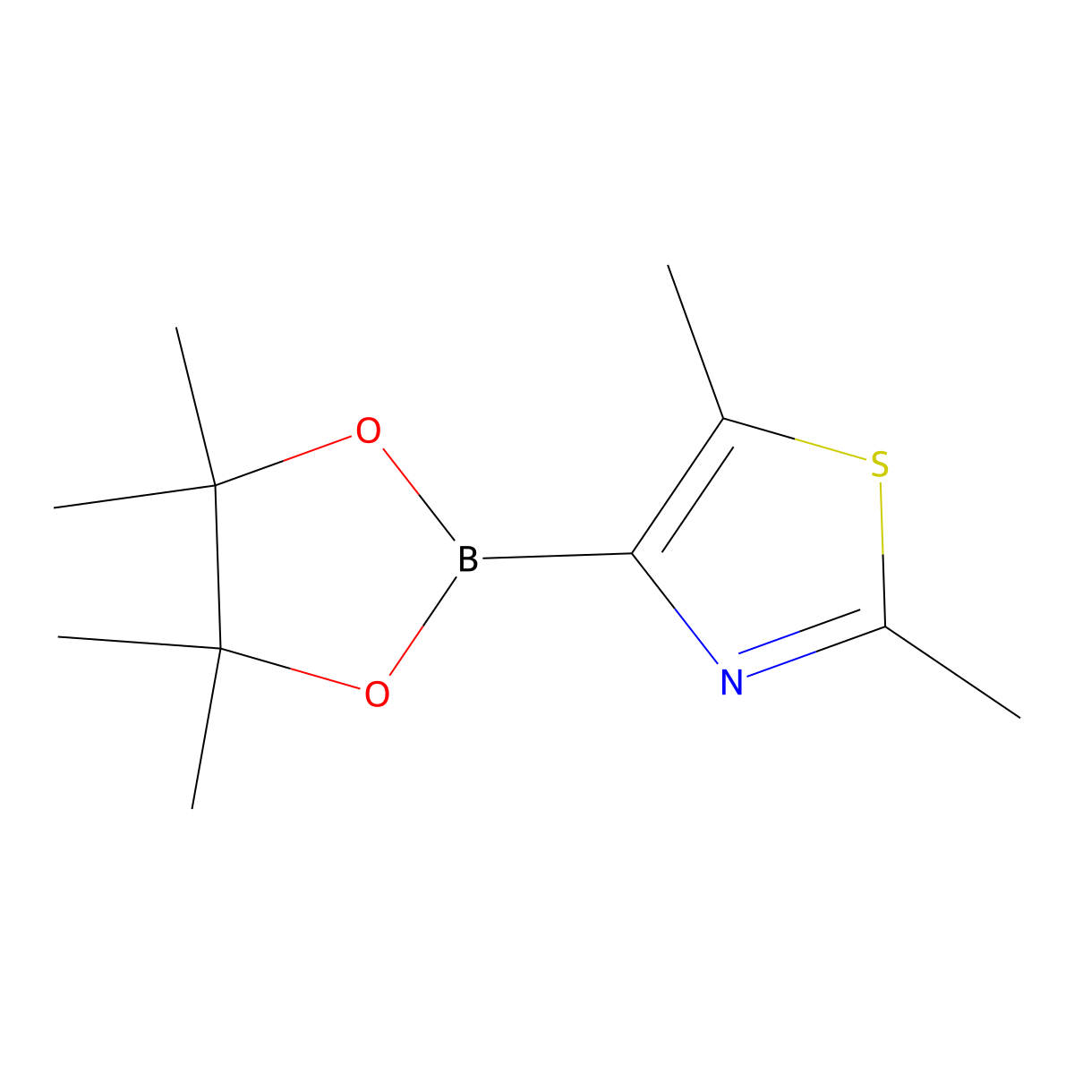 2,5-Dimethyl-4-(4,4,5,5-tetramethyl-1,3,2-dioxaborolan-2-yl)-1,3-thiazole molecular structure, CAS 1314306-11-0