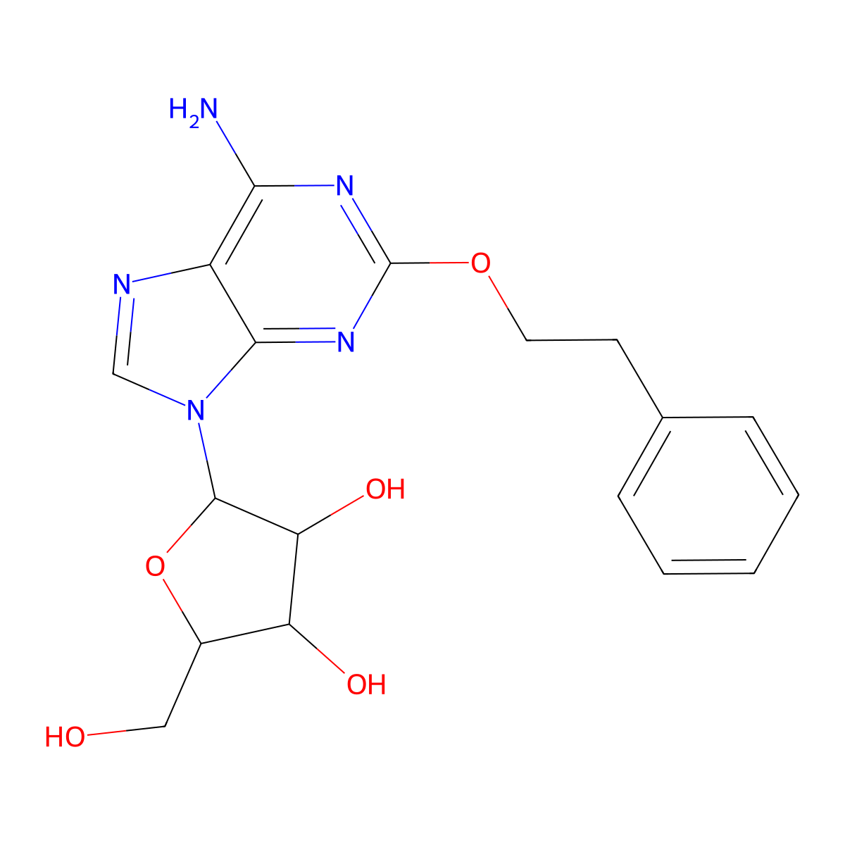 2-(2-Phenylethoxy)adenosine molecular structure, CAS 131432-14-9
