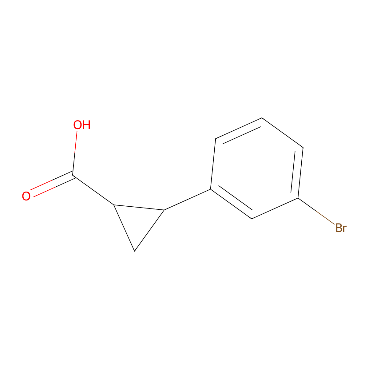 (1R)-2-(3-bromophenyl)cyclopropane-1-carboxylic acid molecular structure, CAS 1314323-94-8