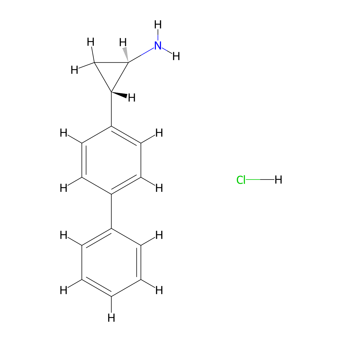 trans-2-([1,1'-Biphenyl]-4-yl)cyclopropan-1-amine hydrochloride molecular structure, CAS 1314324-11-2