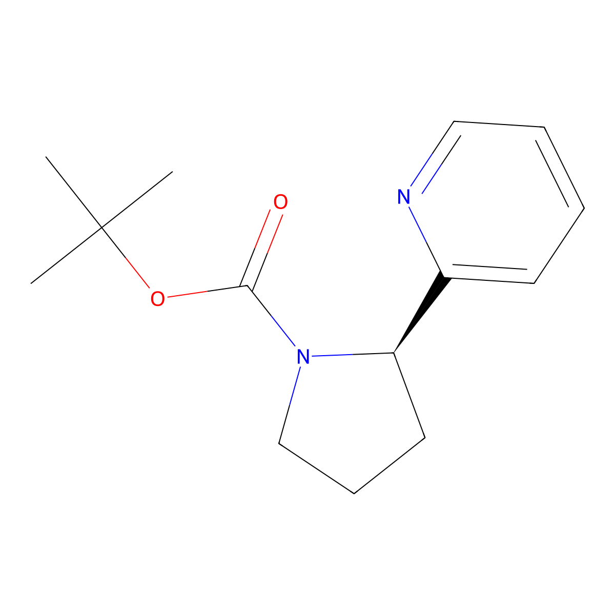 Tert-butyl (R)-2-(pyridin-2-YL)pyrrolidine-1-carboxylate molecular structure, CAS 1314325-30-8