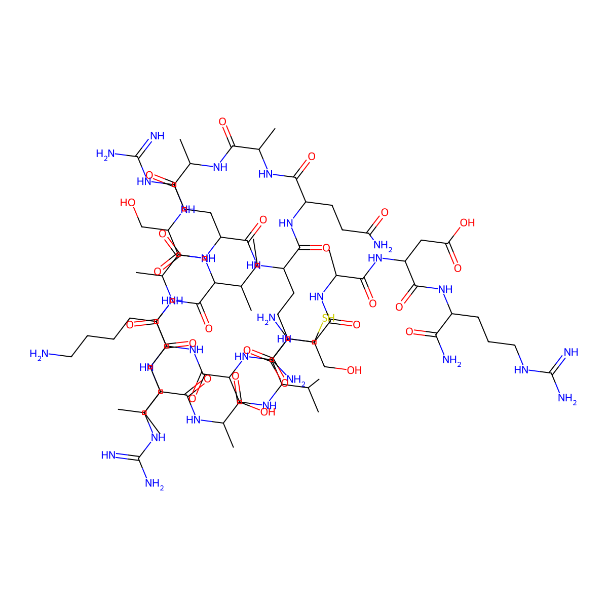 H-Cys-Ser-Arg-Ala-Arg-Lys-Gln-Ala-Ala-Ser-Ile-Lys-Val-Ala-Val-Ser-Ala-Asp-Arg-NH2 molecular structure, CAS 131435-36-4