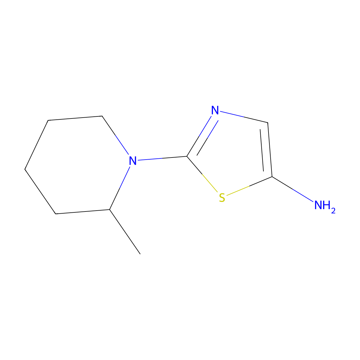5-Amino-2-(2-methylpiperidin-1-yl)thiazole molecular structure, CAS 1314353-37-1