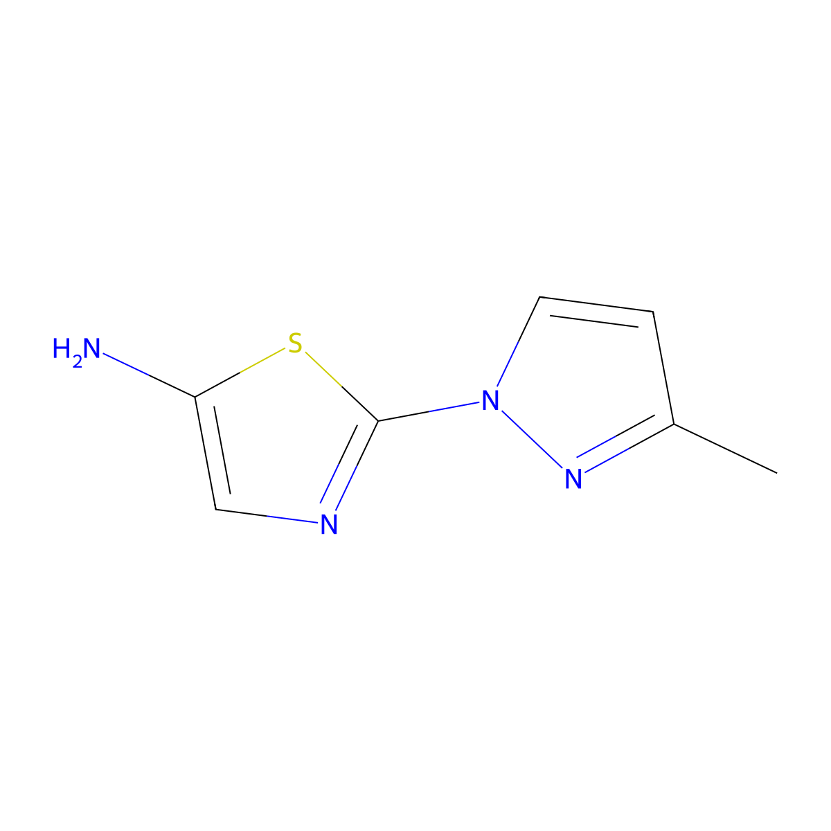 5-Amino-2-(3-methyl-1H-pyrazol-1-yl)thiazole molecular structure, CAS 1314353-42-8