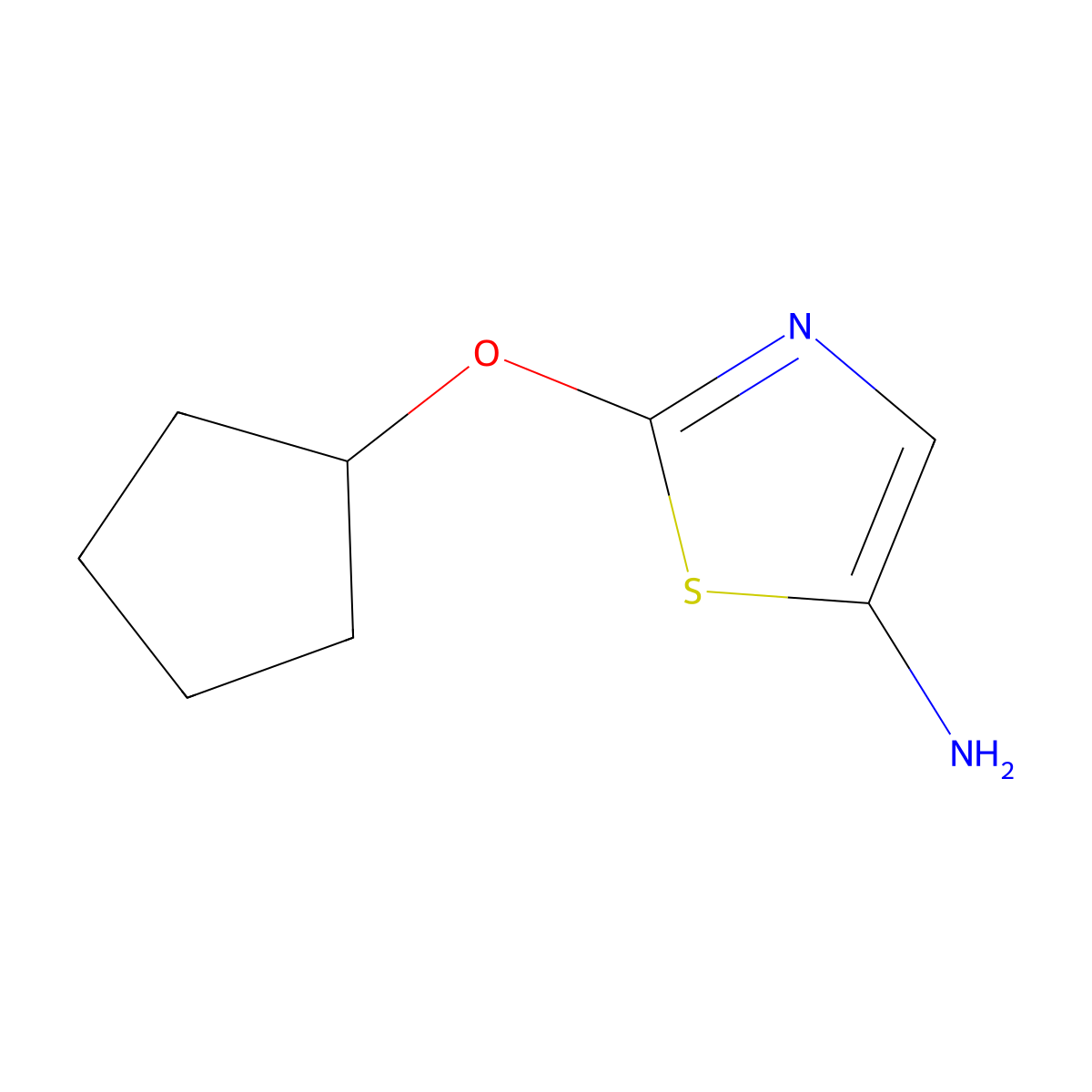 2-(Cyclopentyloxy)thiazol-5-amine molecular structure, CAS 1314353-45-1