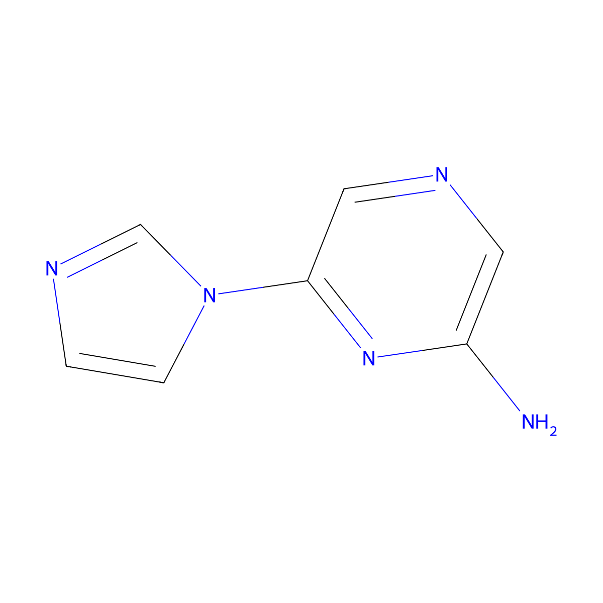 2-Amino-6-(imidazol-1-yl)pyrazine molecular structure, CAS 1314353-49-5